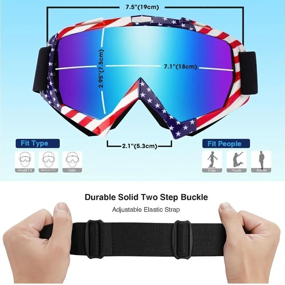 America 🇺🇸  Ski Goggles Unisex 2 pairs